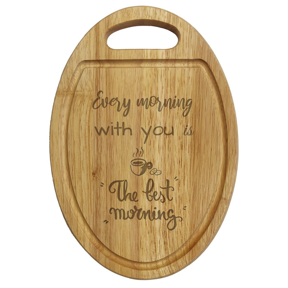 H6KHNKF | Personalisierte Geschenke Ovales Frühstücksbrettchen mit Morgenspruch
