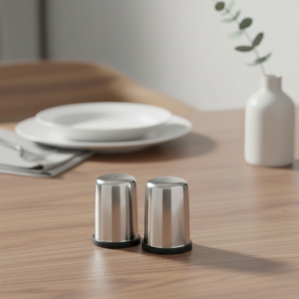 Salz- und Pfefferset Stimmungsbild 1 | Personalisierte Geschenke Salz- und Pfefferset auf dem Tisch in einer modernen Küche