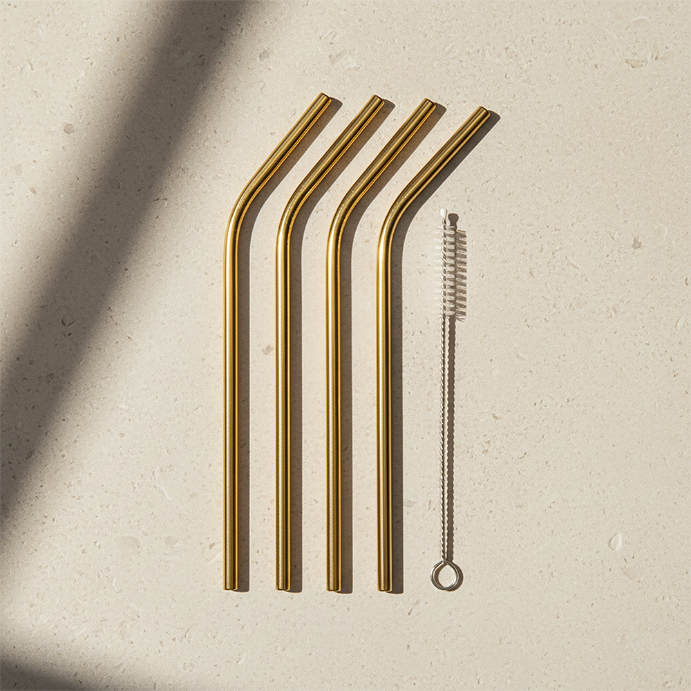 Strohhalmset Strohhalme lose Stimmungsbild 2 | Personalisierte Geschenke Strohhalme mit Bürste Set aus Metallstrohhalmen