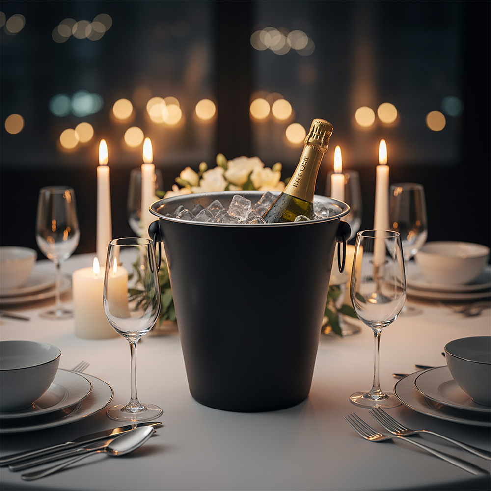 Sektkühler Stimmungsbild Geburtstag 1 | Personalisierte Geschenke Schwarzer Champagnerkühler - Bild 2